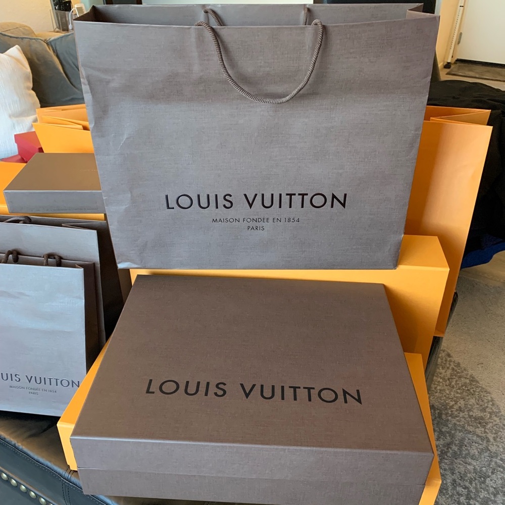Louis Vuitton large box and shopping bag
